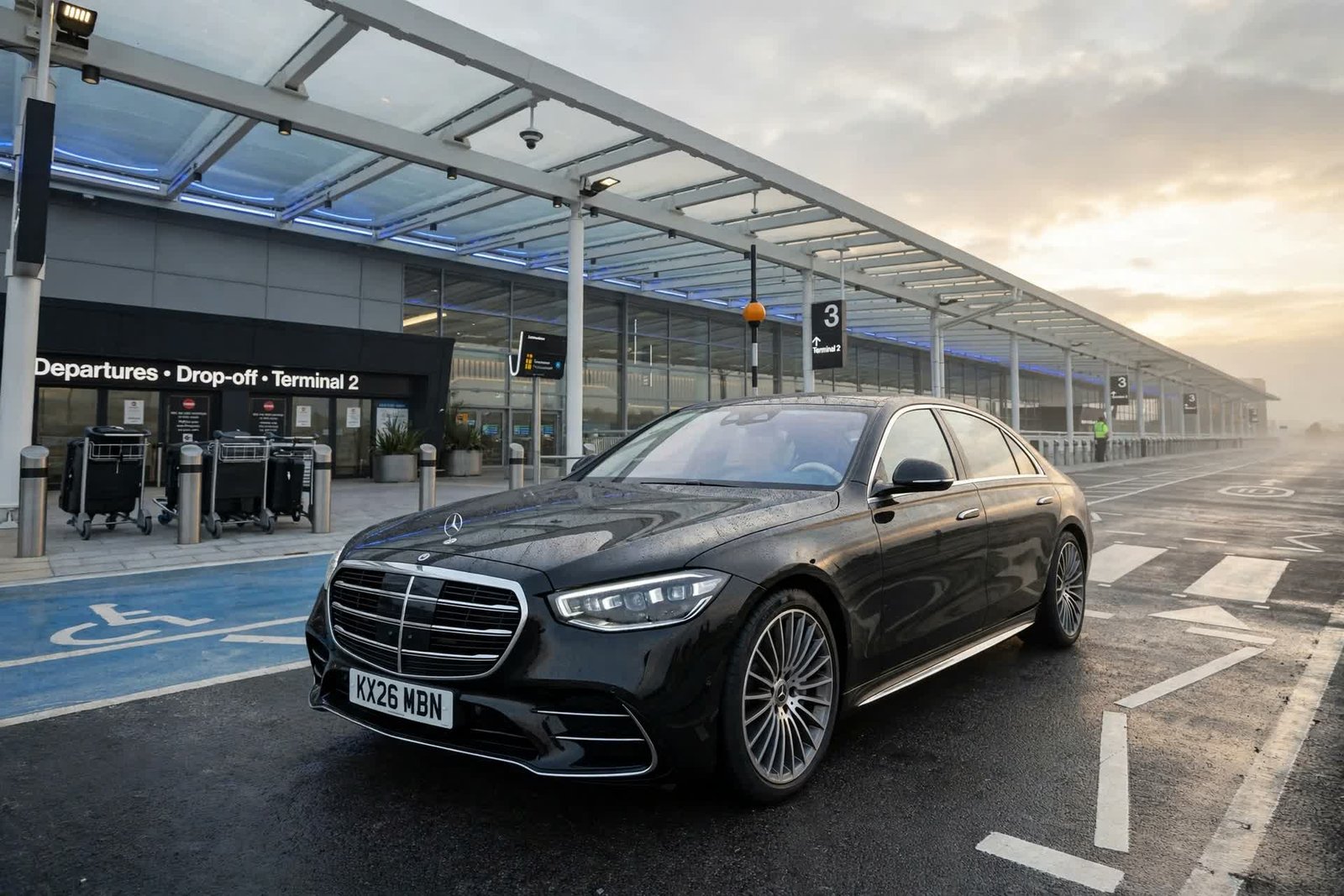 2026 Mercedes S-Class luxury airport transfer at Manchester Airport, luxury airport transfer Manchester